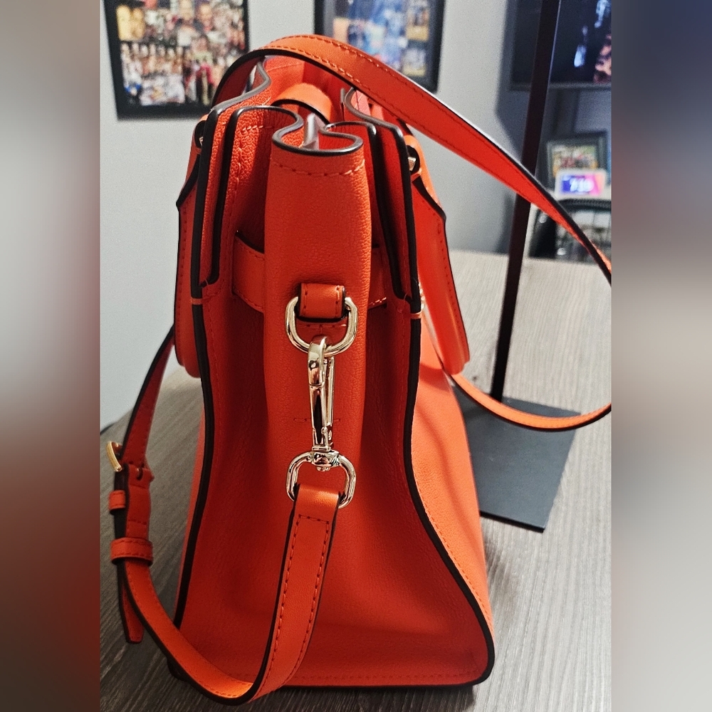 NWOT Authentic Michael Kors Hamilton Medium Satchel in Poppy Orange - Picture 12 of 15